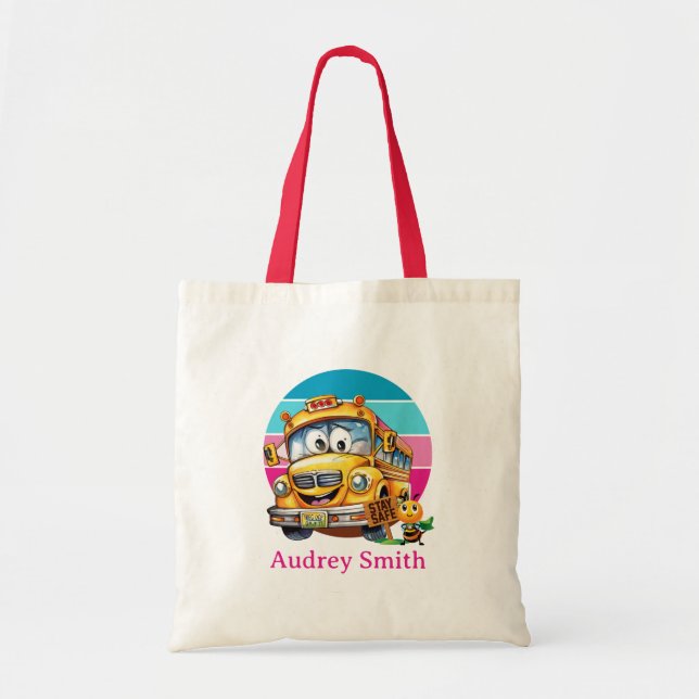 Bolso De Tela Personalizado el mejor conductor de autobús escola (Frente)