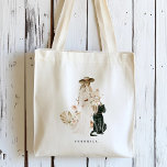 Bolso De Tela Personalizado el Safari Wild Leopard Boho Lady<br><div class="desc">Esta bolsa de tocador cuenta con una dama de honor con un ramo de flores,  leopardo con tu nombre. Para una personalización más avanzada de este diseño,  haga clic en el BOTÓN HERRAMIENTA DE DISEÑO AZUL. También están disponibles los elementos coincidentes.</div>