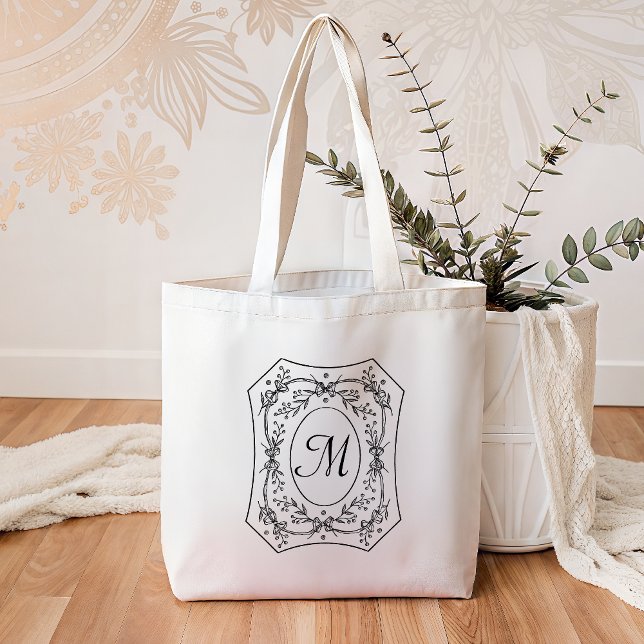 Bolso De Tela Personalizado elegante del monograma de la (Subido por el creador)