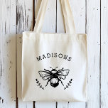 Bolso De Tela Personalizado en Bumblebee Rústico<br><div class="desc">Bolsa de Personalizable Rustic Bumblebee Tote.</div>