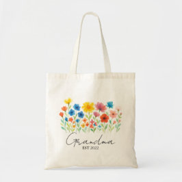 Bolso De Tela Personalizado Est. Año - Flor silvestre de la abue