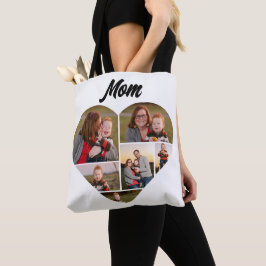 Bolso De Tela Personalizado Familia Forma de corazón Collage de 