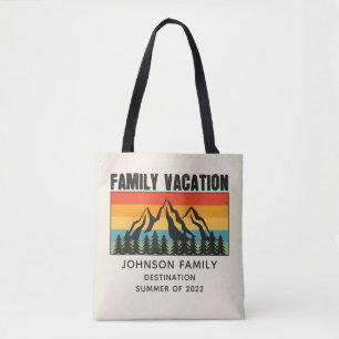 Bolso De Tela Personalizado Familia Vacaciones Montañas Senderis
