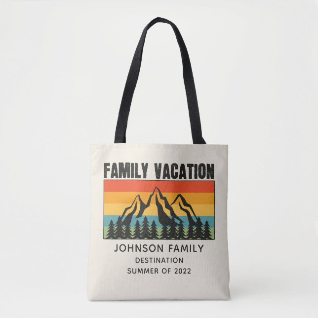 Bolso De Tela Personalizado Familia Vacaciones Montañas Senderis (Anverso)