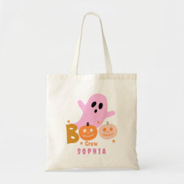 Bolso De Tela Personalizado Fantasma Trick-or-Treat Pink Boo Hal