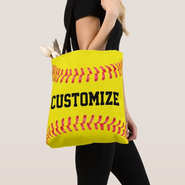 Bolso De Tela Personalizado Fastpitch Softball nombre equipo o d (Detalle)