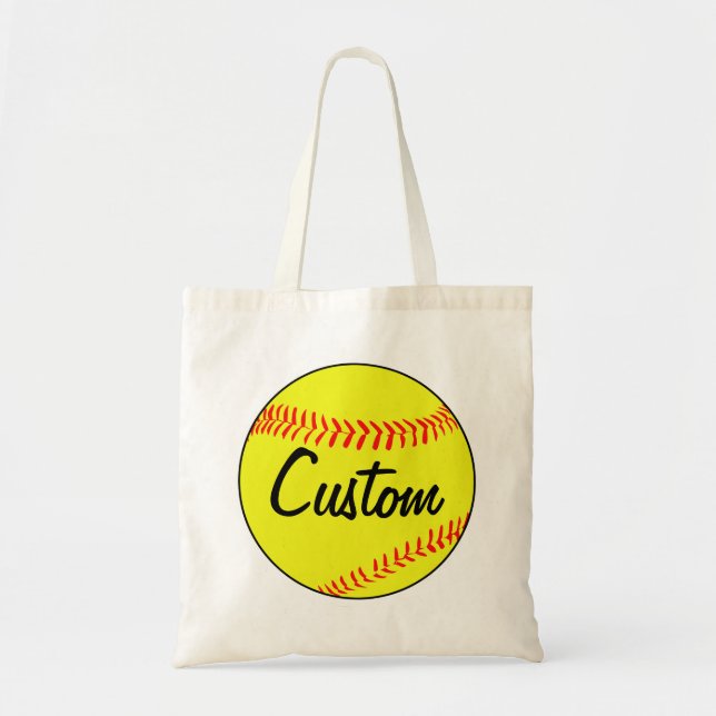 Bolso De Tela Personalizado Fastpitch Softball Tote Bag (Frente)