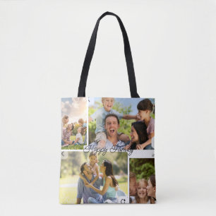 Bolso De Tela Personalizado Feliz Collage de fotos familiar Tote