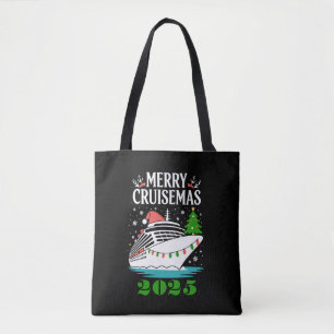 Bolso De Tela Personalizado Feliz Crucero Navideño Familia en Cr