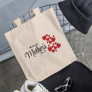 Bolso De Tela Personalizado Feliz Día de la Madre Corazones por