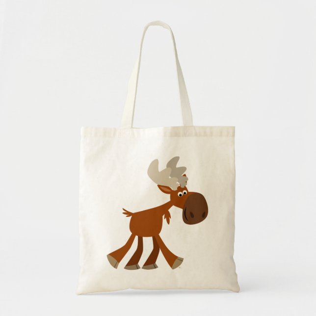 Bolso De Tela Personalizado feliz, Moose Bag (Frente)