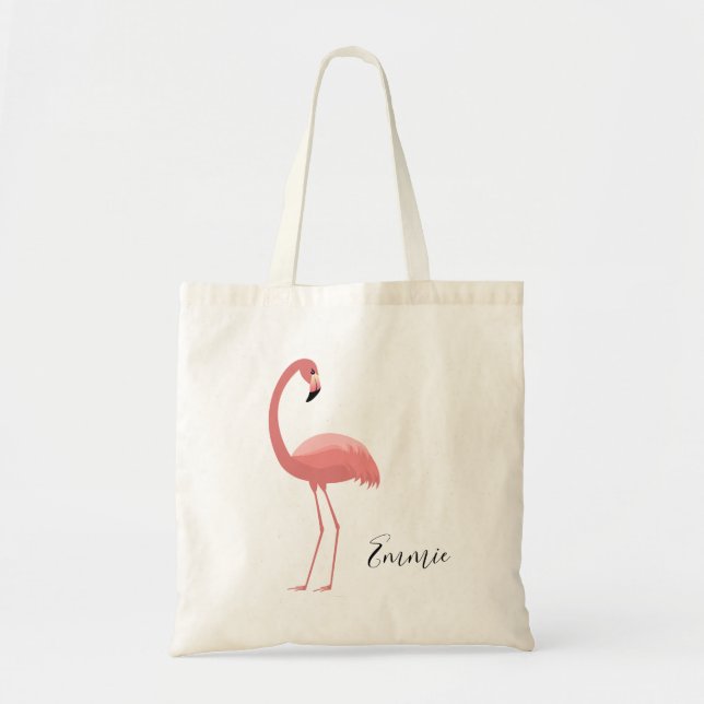 Bolso De Tela Personalizado Flamingo Rosa (Frente)