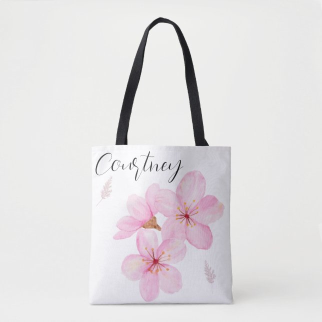Bolso De Tela Personalizado floral de Bonito con flores de cerez (Anverso)