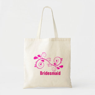 Bolso De Tela Personalizado Floral Swirl Bridesmaid Boda Tote Ba