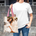 Bolso De Tela Personalizado Foto Cargada Diseño Su Propia Doble<br><div class="desc">Cargar foto personalizado Diseñar tu propia bolsa de tocador de doble cara</div>