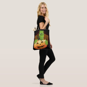 Bolso De Tela Personalizado Frankenstein con Calabaza