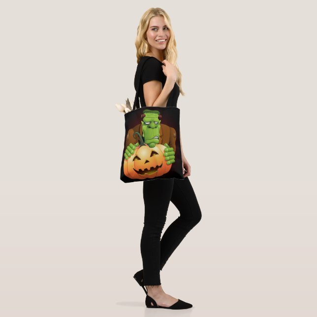 Bolso De Tela Personalizado Frankenstein con Calabaza (Puesto)