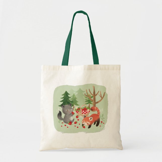 Bolso De Tela [Personalizado] Fresas en los bosques (Frente)