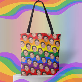 Bolso De Tela Personalizado Gracioso Face Photo Gay Pride Arcoir
