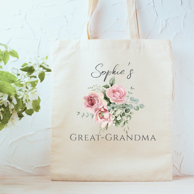 Bolso De Tela Personalizado Gran Abuela Floral Tote Bag (Subido por el creador)