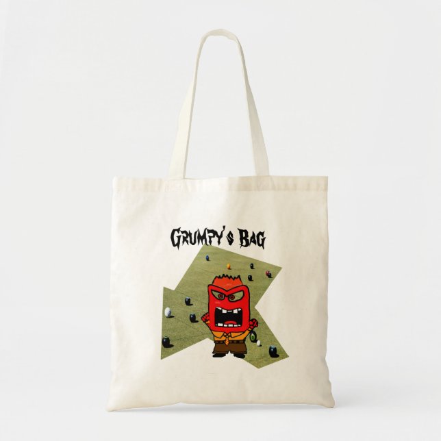 Bolso De Tela Personalizado Grumpy Lawn Bowler, (Frente)