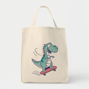 Bolso De Tela Personalizado Guay T-Rex en Skateboard