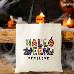 Bolso De Tela Personalizado Halloween Trick o Tratamiento de ele