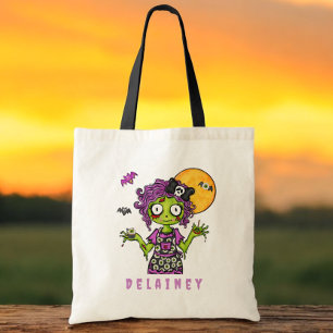 Bolso De Tela Personalizado Halloween Trick Treat Zombie Cook