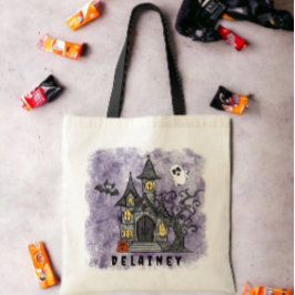 Bolso De Tela Personalizado Halloween Trick Tret Haunted House P