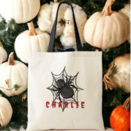 Bolso De Tela Personalizado Halloween Truco o trata a la araña w