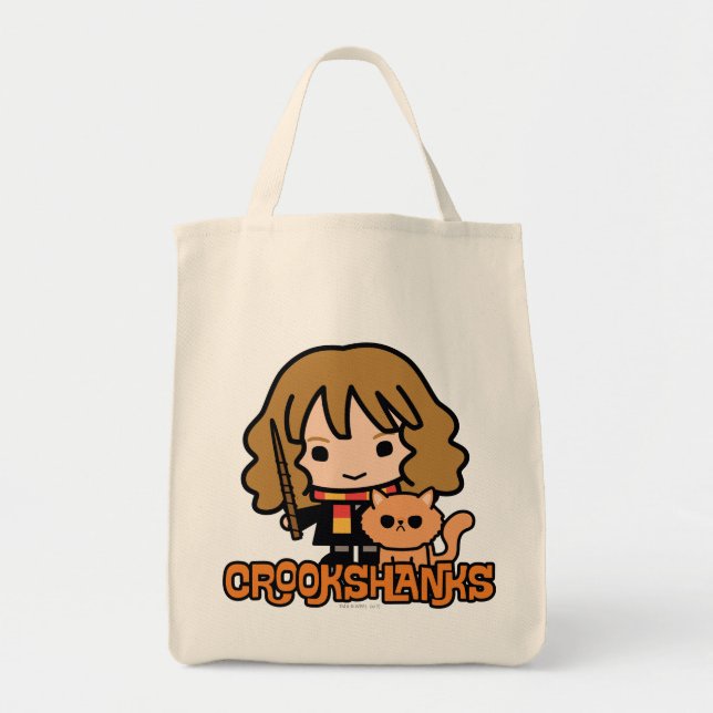 Bolso De Tela Personalizado Hermione y Crookshanks (Frente)