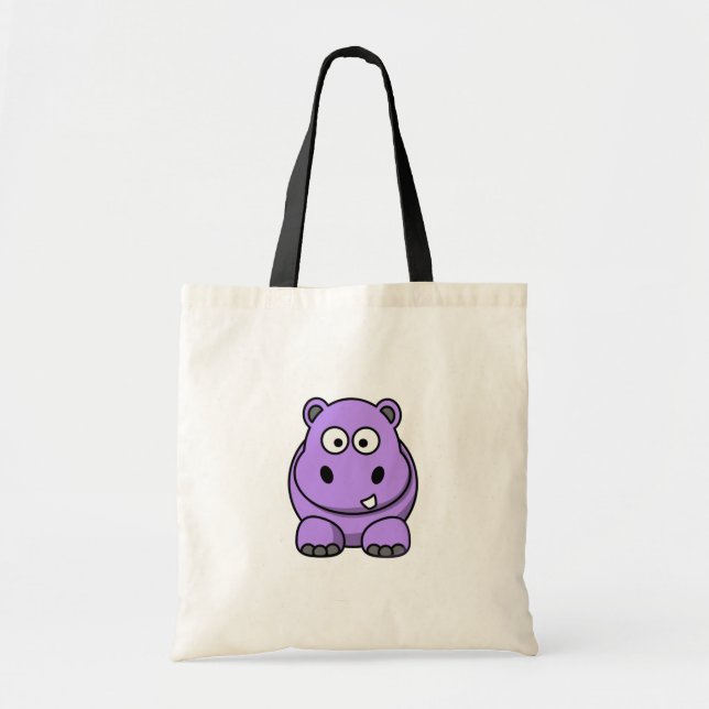 Bolso De Tela personalizado-hipopo lindo adorable morado amigabl (Frente)