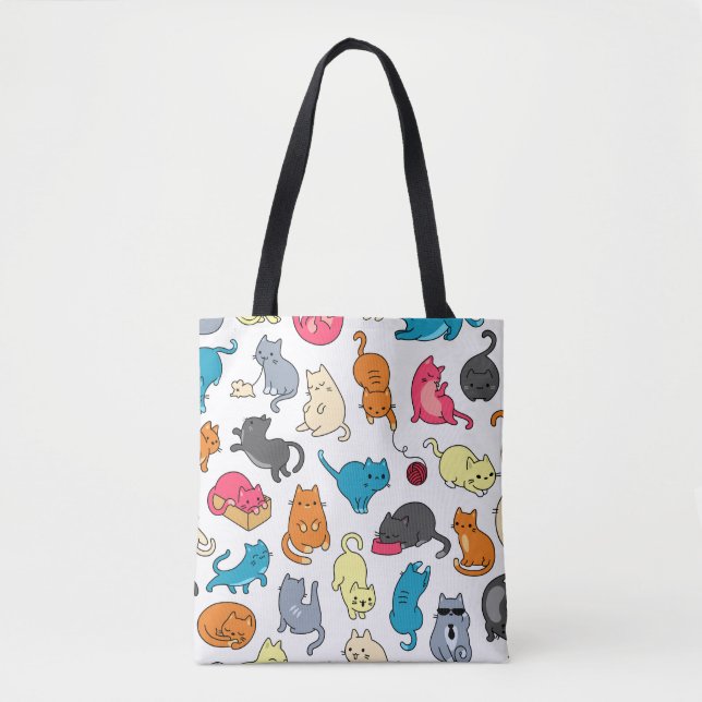 Bolso De Tela Personalizado Hipster Cats Tote Bag (Anverso)