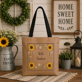 Bolso De Tela Personalizado Hola Sol Girasol