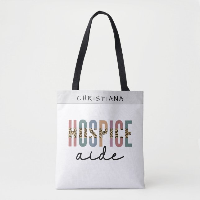 Bolso De Tela Personalizado Hospice Aide Hospice Enfermería Hosp (Anverso)