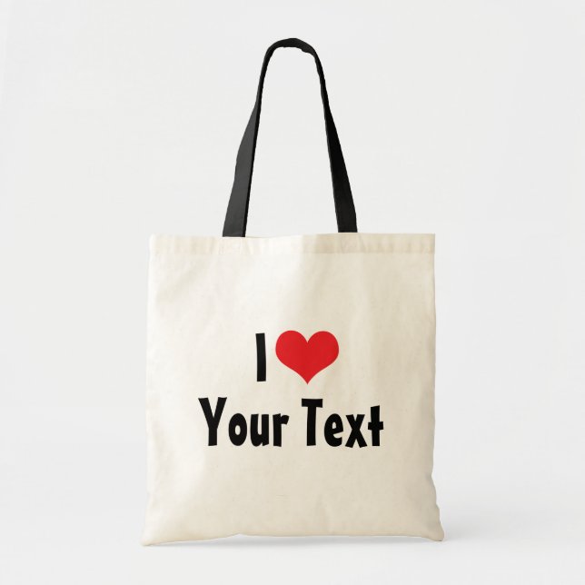 Bolso De Tela Personalizado I Love Tote Bags (Frente)