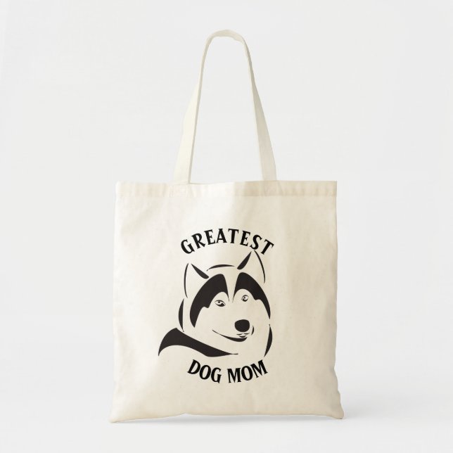 Bolso De Tela Personalizado Ilustracion Perro Negro Gran Perro M (Frente)