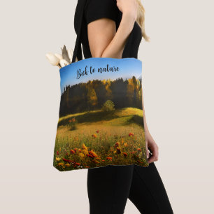 Bolso De Tela Personalizado Imagen/Texto Naturaleza acuarela Tot