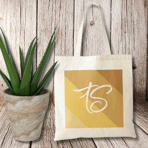 Bolso De Tela Personalizado Iniciales Tote de presupuesto de blo