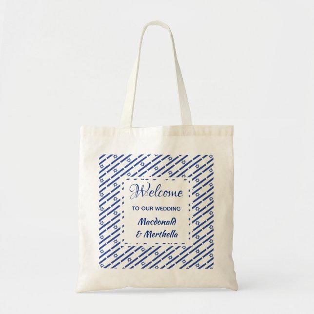 Bolso De Tela Personalizado ISRAEL de bienvenida a boda de desti (Frente)