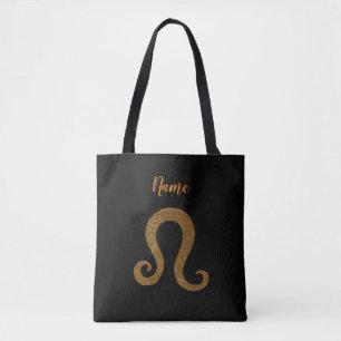 Bolso De Tela Personalizado Leo Zodiac Astrología Rótulo Persona