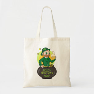 Bolso De Tela Personalizado leprechaun en una olla de oro sosten