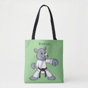 Bolso De Tela Personalizado lindo rhino kung fu personalizado