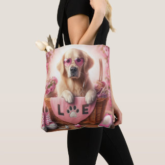 Bolso De Tela Personalizado LOVE Paw Imprimir perro amante Masco