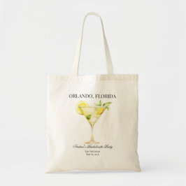 Bolso De Tela Personalizado Lugar Lemon Cocktail Wedding Party