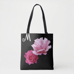 Bolso De Tela Personalizado M monograma bonito rosa rosa moderno