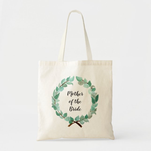 Bolso De Tela Personalizado Madre de novia Groom Dusty Blue Euca (Frente)