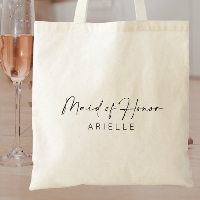 Bolso De Tela Personalizado Maid Of Honor Gift Bachelorette Boda (Subido por el creador)