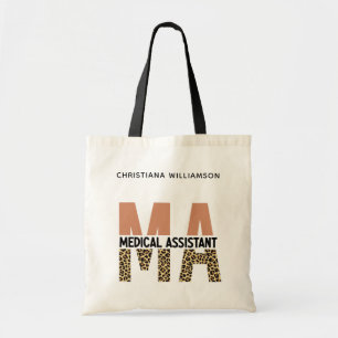 Bolso De Tela Personalizado MAMÁES Auxiliar Médico Leopard Print