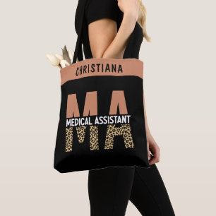 Bolso De Tela Personalizado MAMÁES Auxiliar Médico Leopard Print